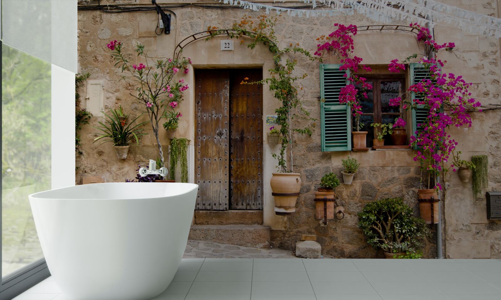 Fototapeta vintage byt s rastlinami