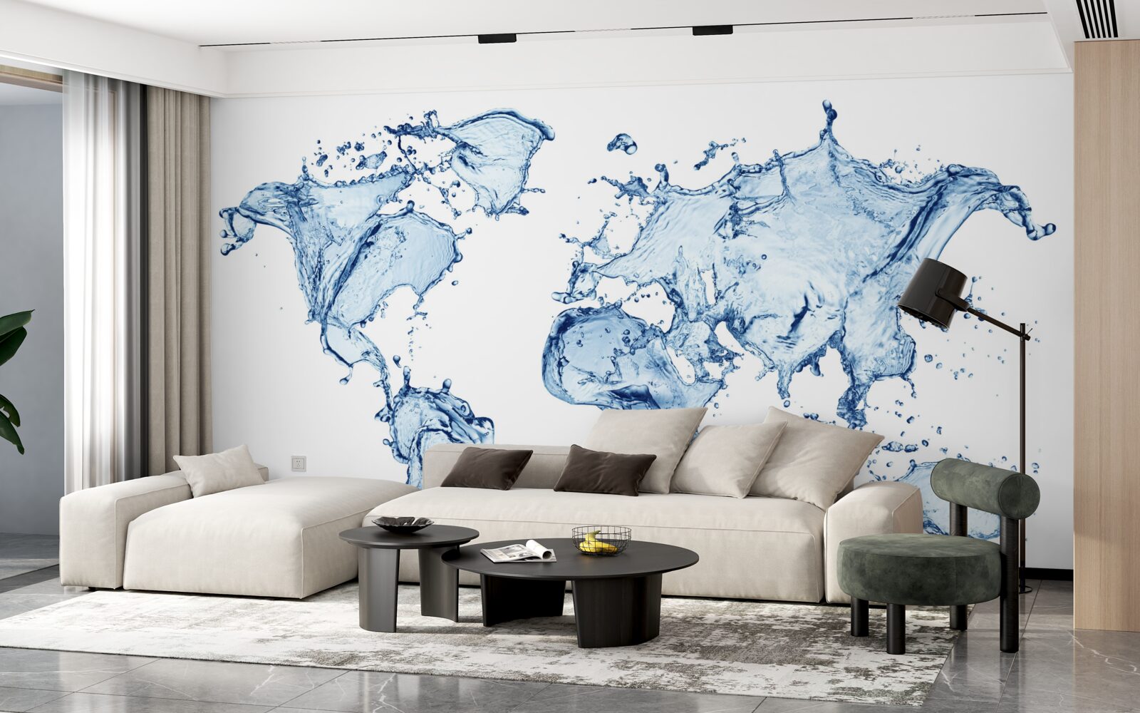 Fototapeta atlas sveta vytvorený z vody