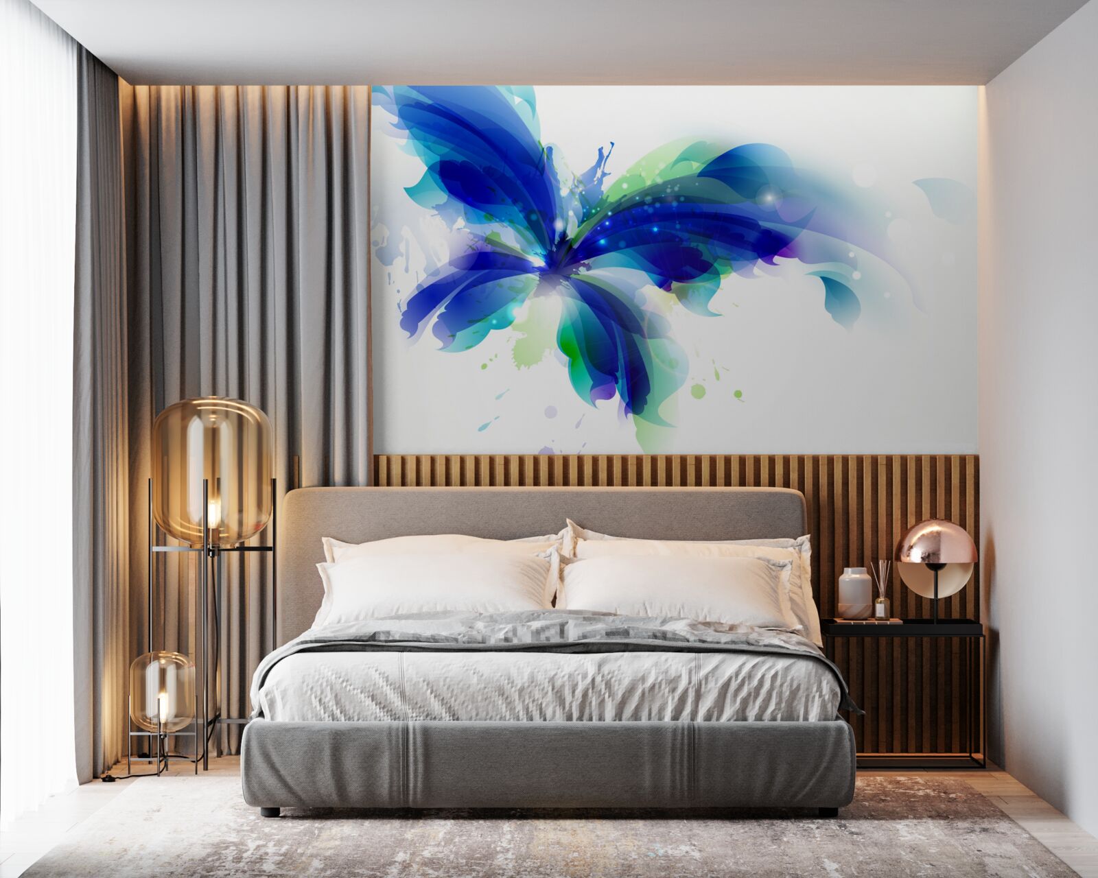 Fototapeta motýľ v žiarivo modrej farbe