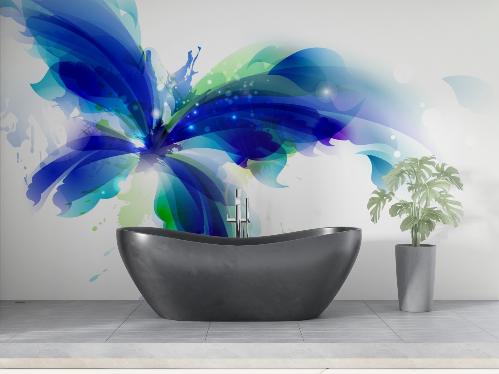 Fototapeta motýľ v žiarivo modrej farbe