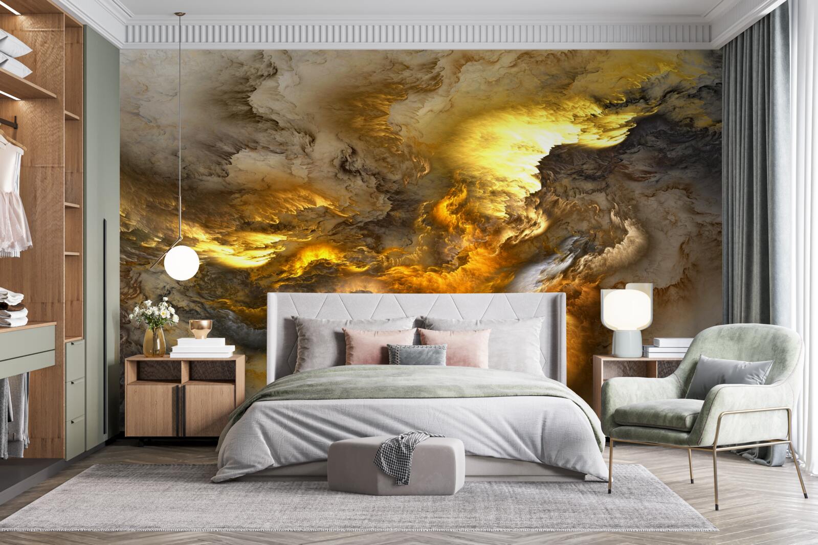 Fototapeta béžový mramor so zlatým rezom