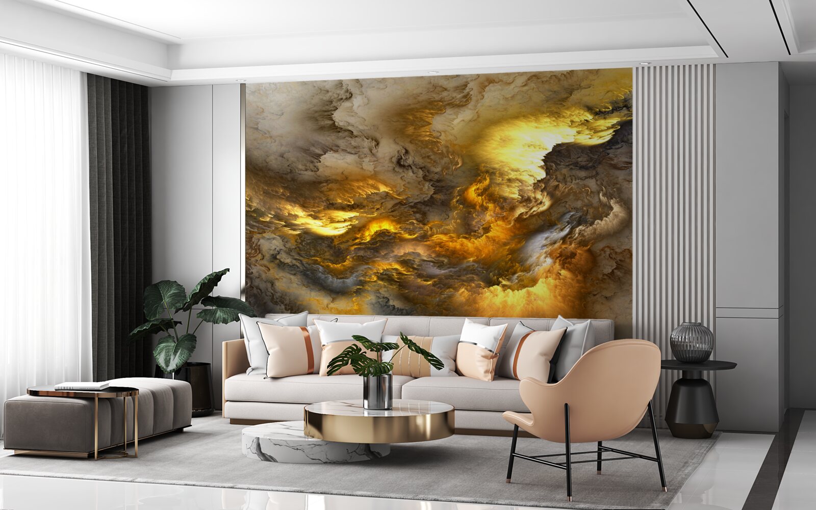 Fototapeta béžový mramor so zlatým rezom