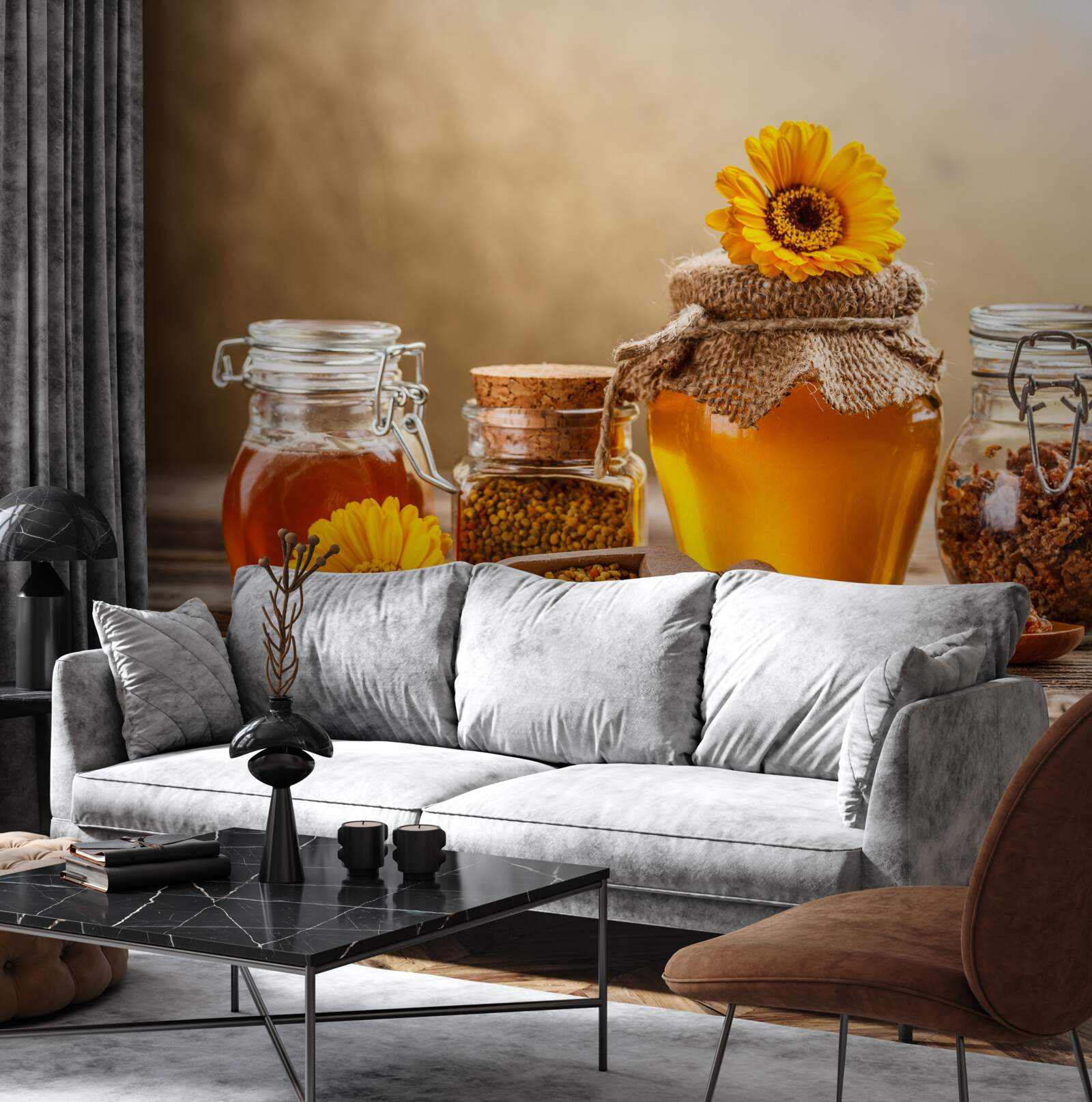 Fototapeta chutné včelie produkty