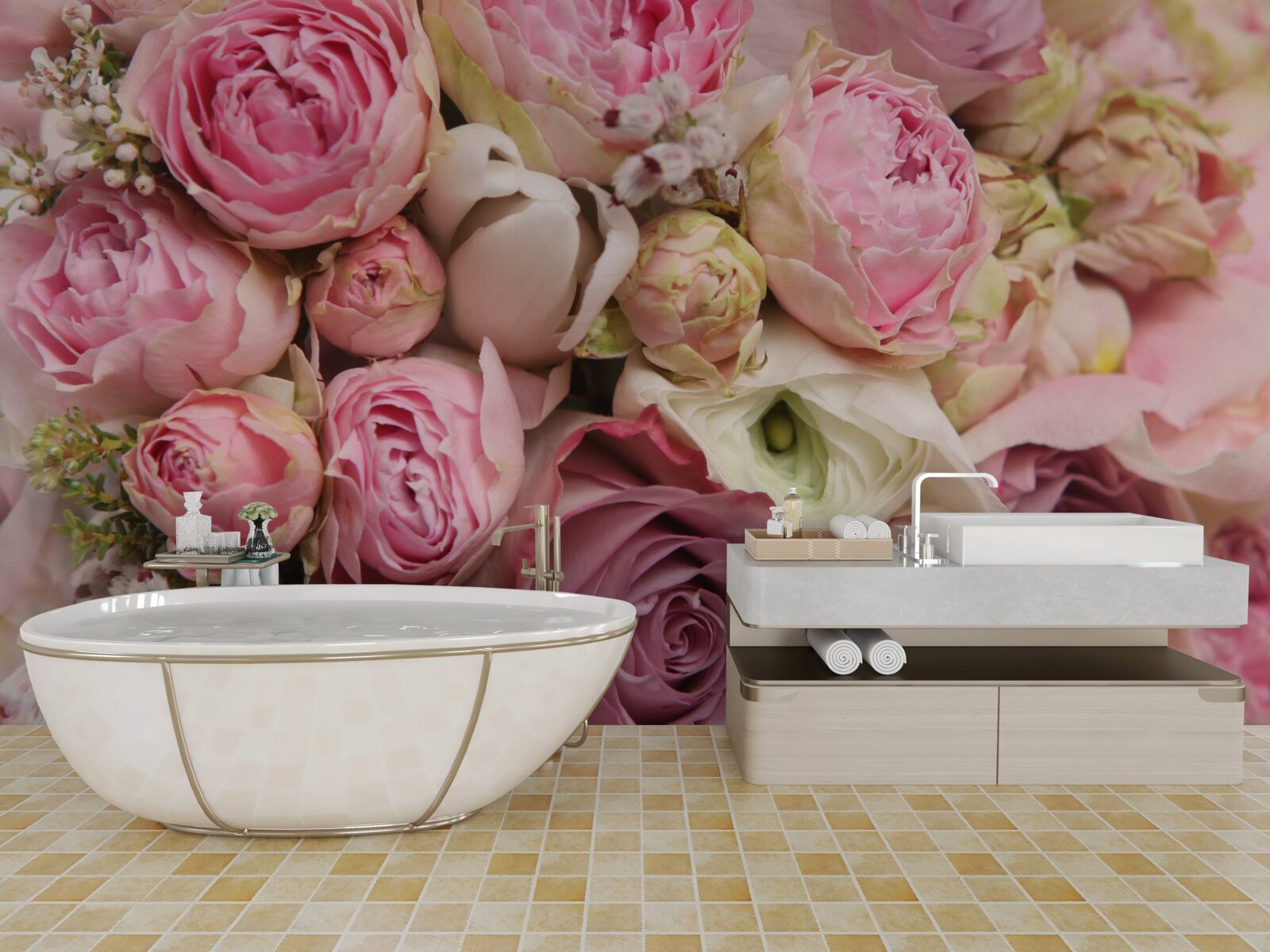 Fototapeta jemná kytica kvetov s romantickým nádychom