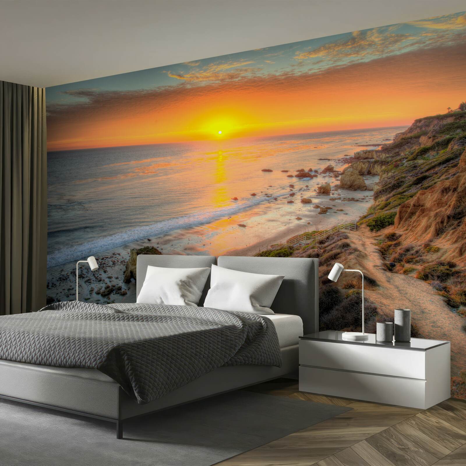 Fototapeta slnko klesajúce do oceánu pri západe slnka