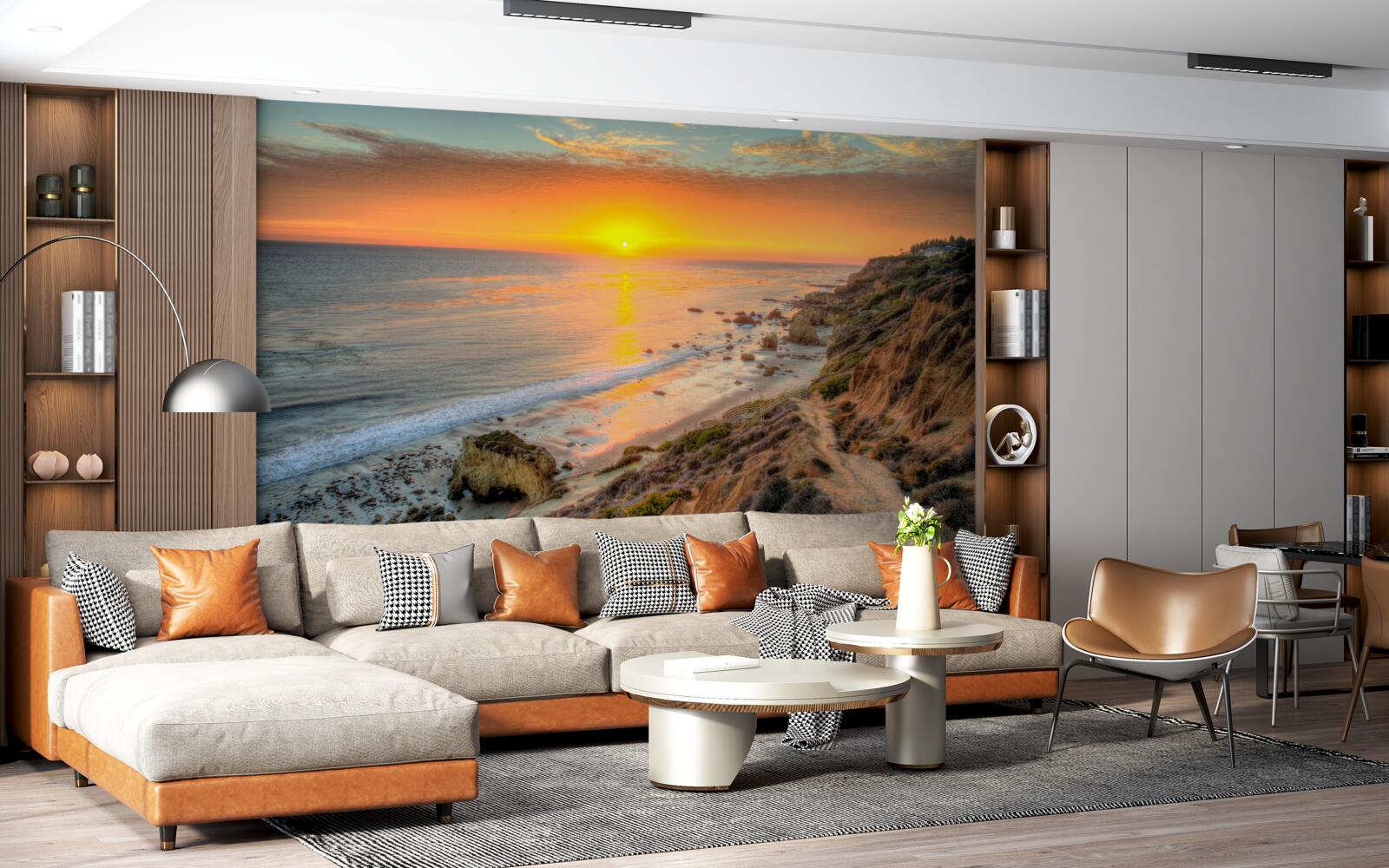 Fototapeta slnko klesajúce do oceánu pri západe slnka