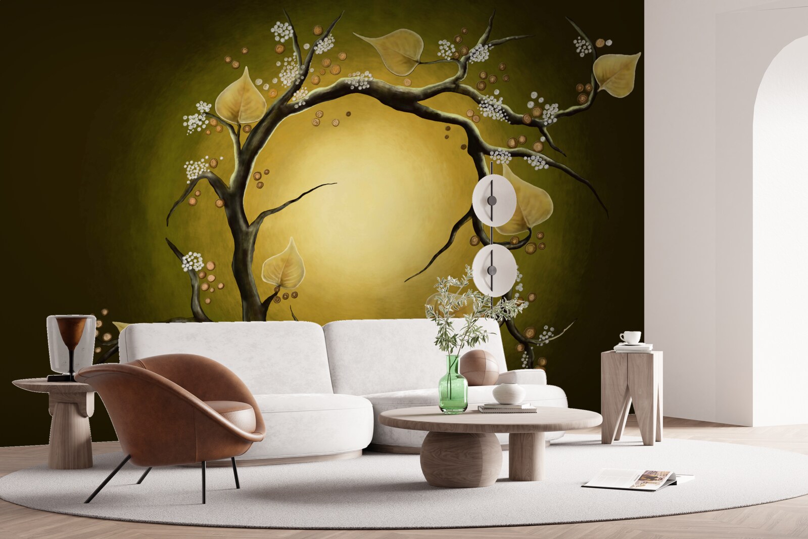 Fototapeta Žltá magnólia v plnom kvete na pozadí slnečného svetla