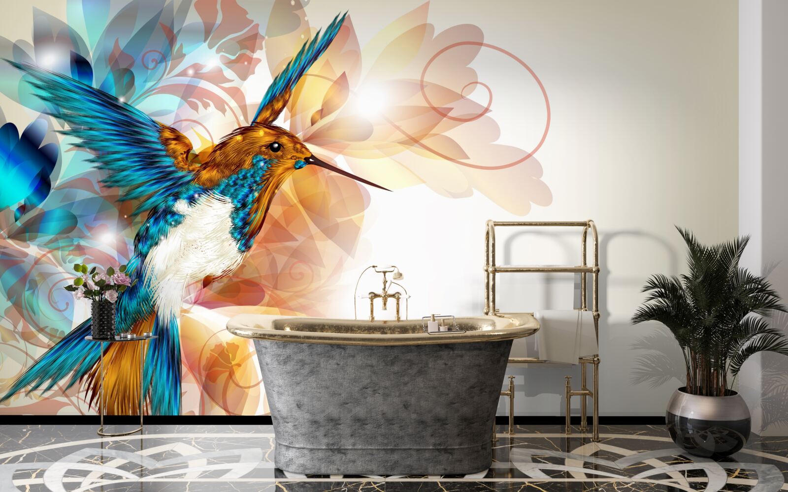 Fototapeta nehmotný modrý kolibrík