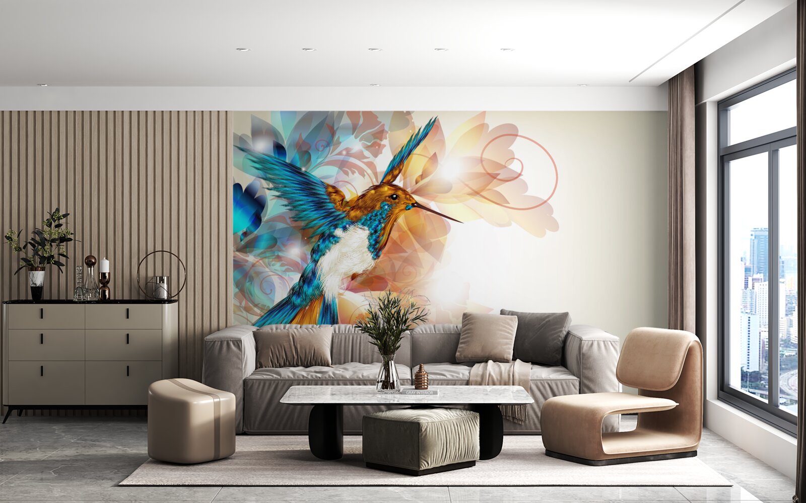 Fototapeta nehmotný modrý kolibrík