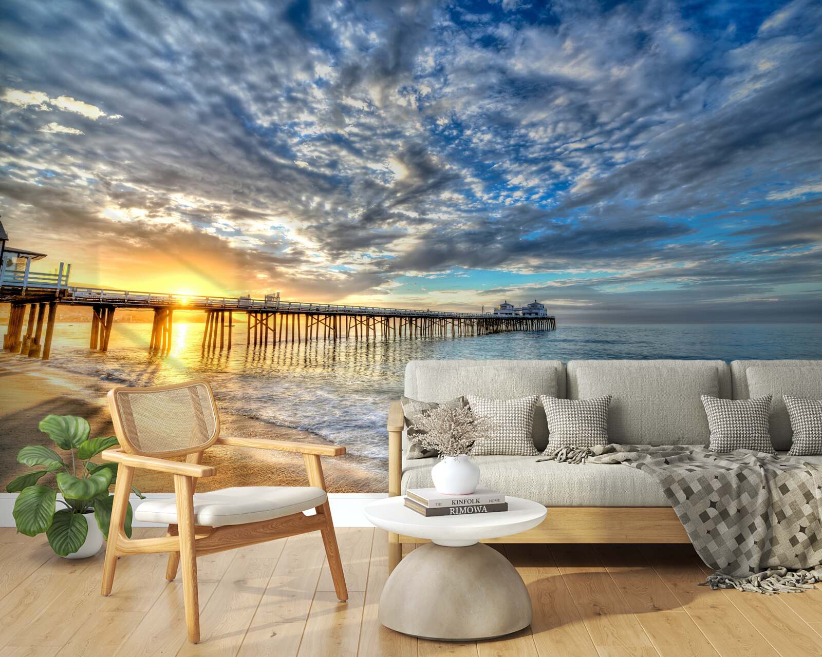 Fototapeta mólo pre rybárov za úsvitu