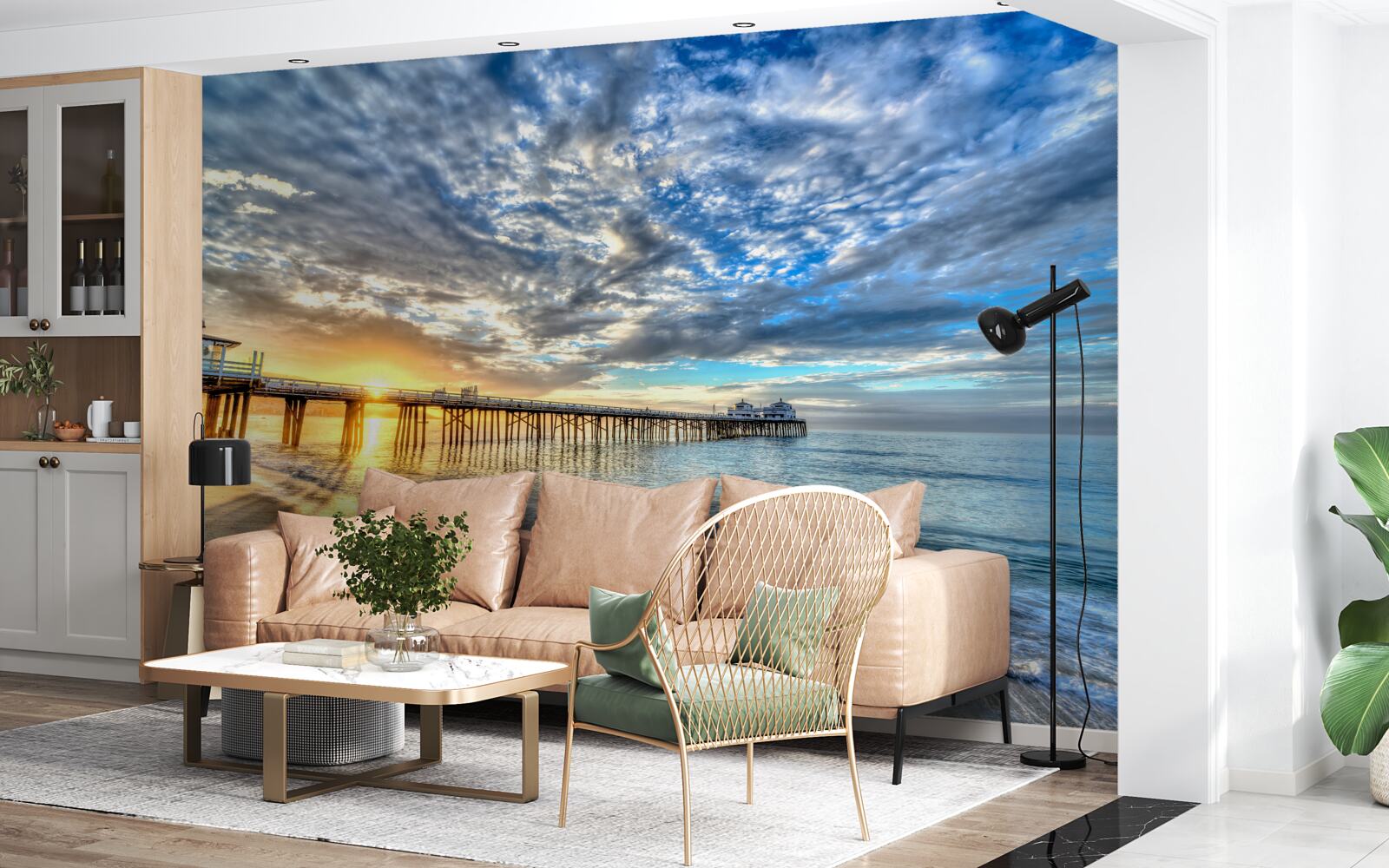 Fototapeta mólo pre rybárov za úsvitu