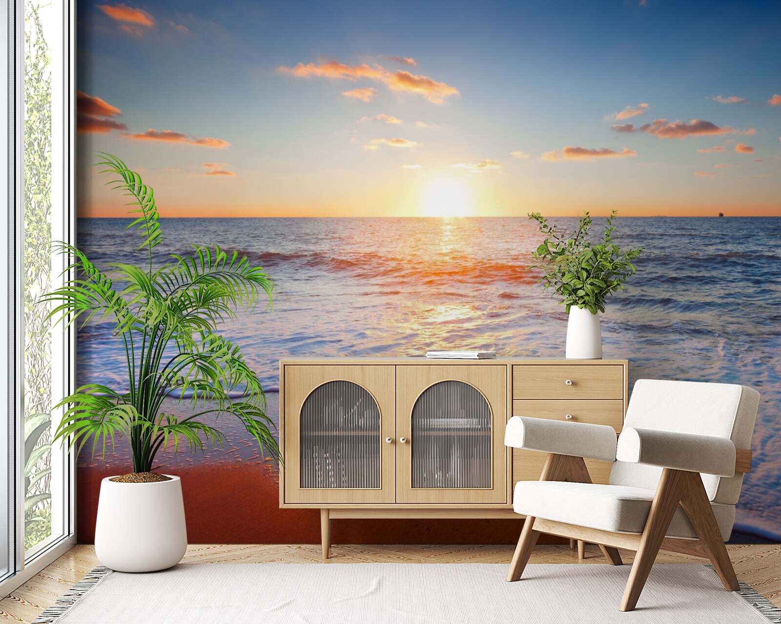 Fototapeta západ slnka miznúci vo vlnách