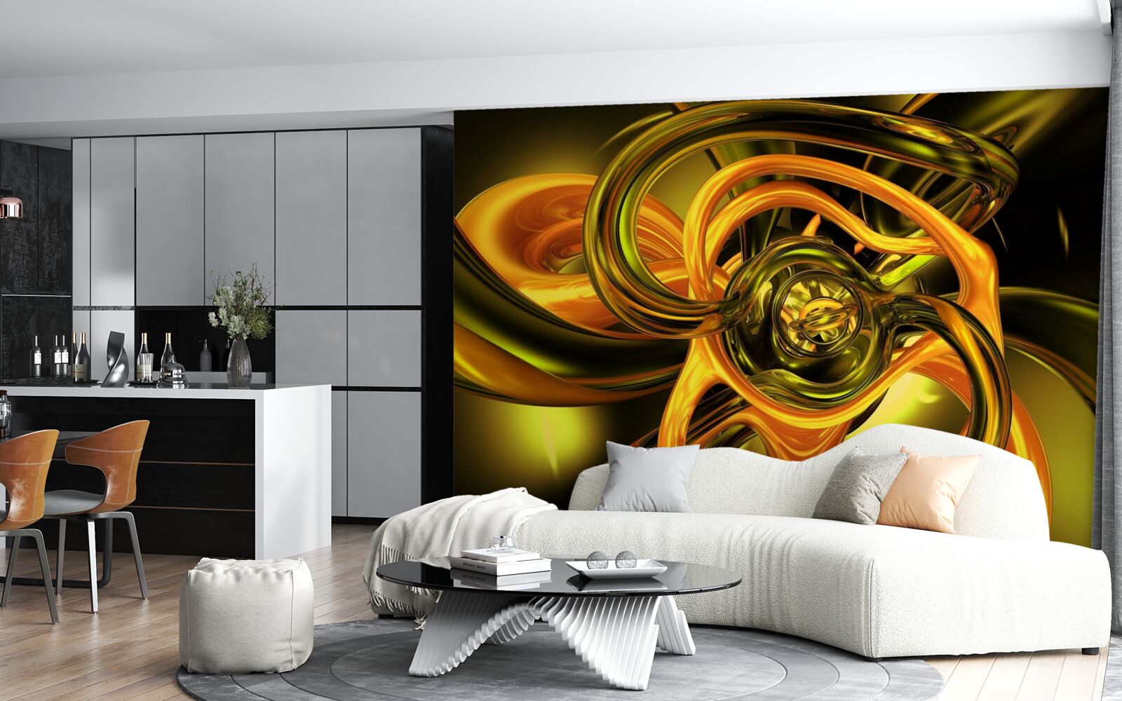 Fototapeta uzavreté línie s hladkými obrysmi