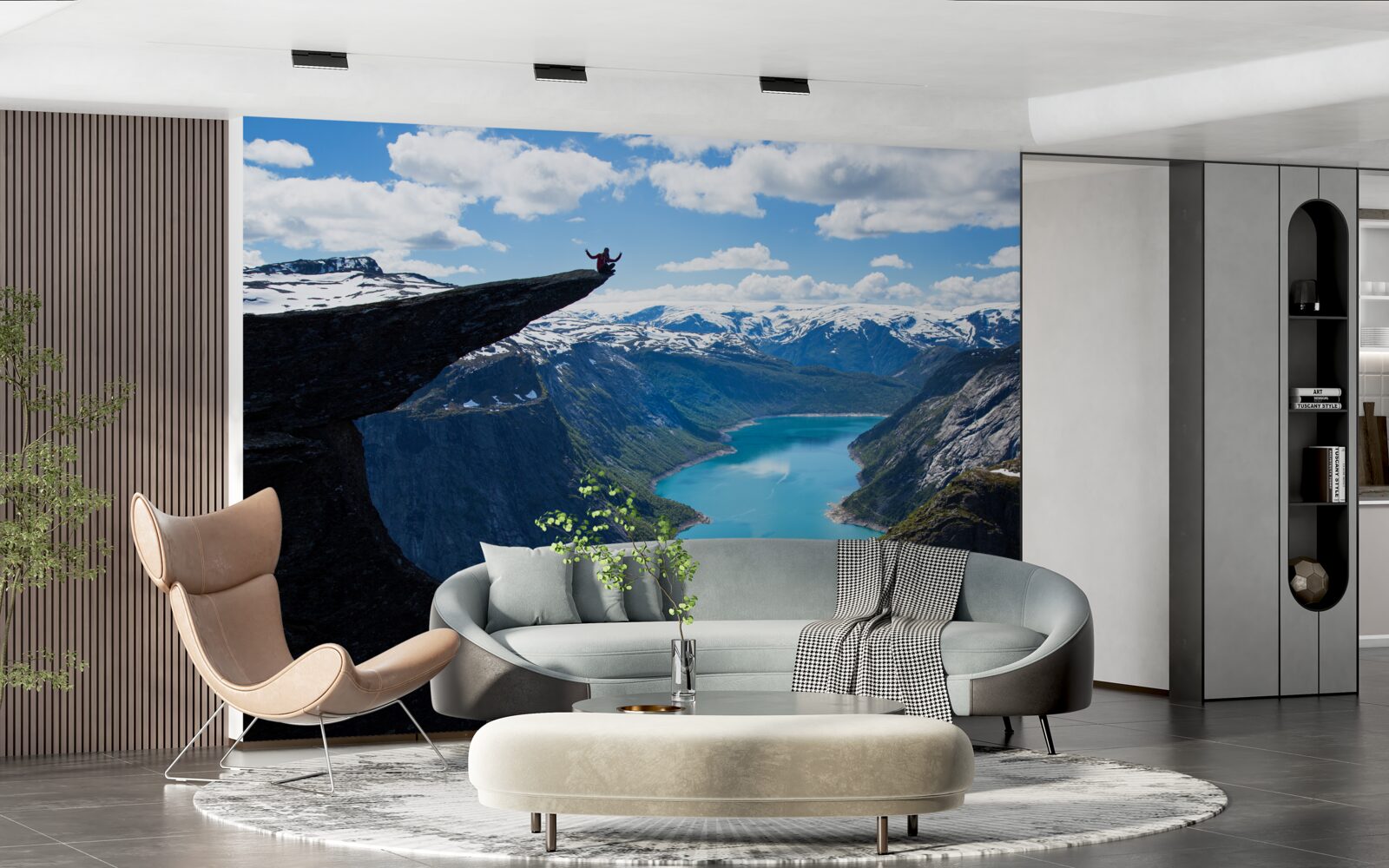 Fototapeta vrchol sa majestátne týči nad priepasťou