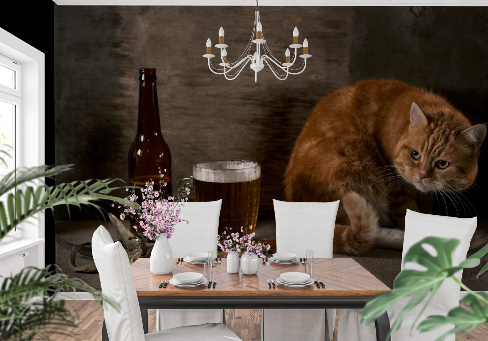 Fototapeta návnada pre domáce zvieratá s červenou srsťou a morské živočíchy