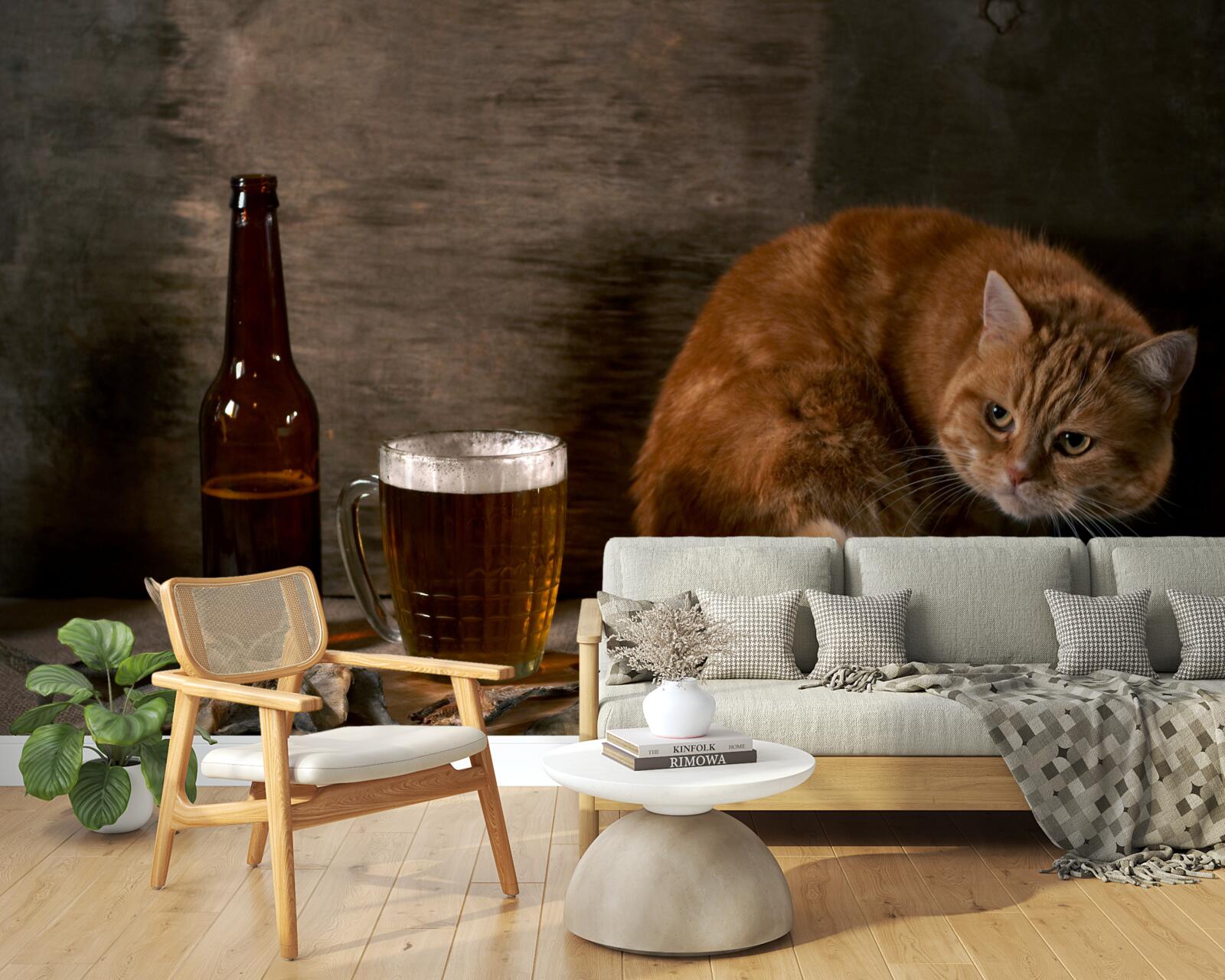 Fototapeta návnada pre domáce zvieratá s červenou srsťou a morské živočíchy