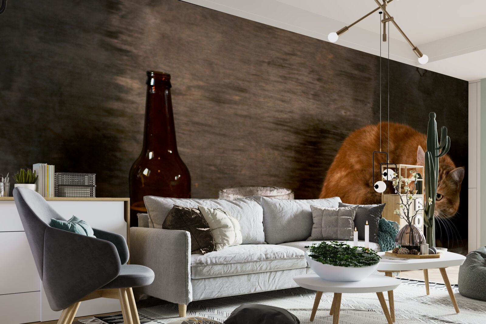 Fototapeta návnada pre domáce zvieratá s červenou srsťou a morské živočíchy