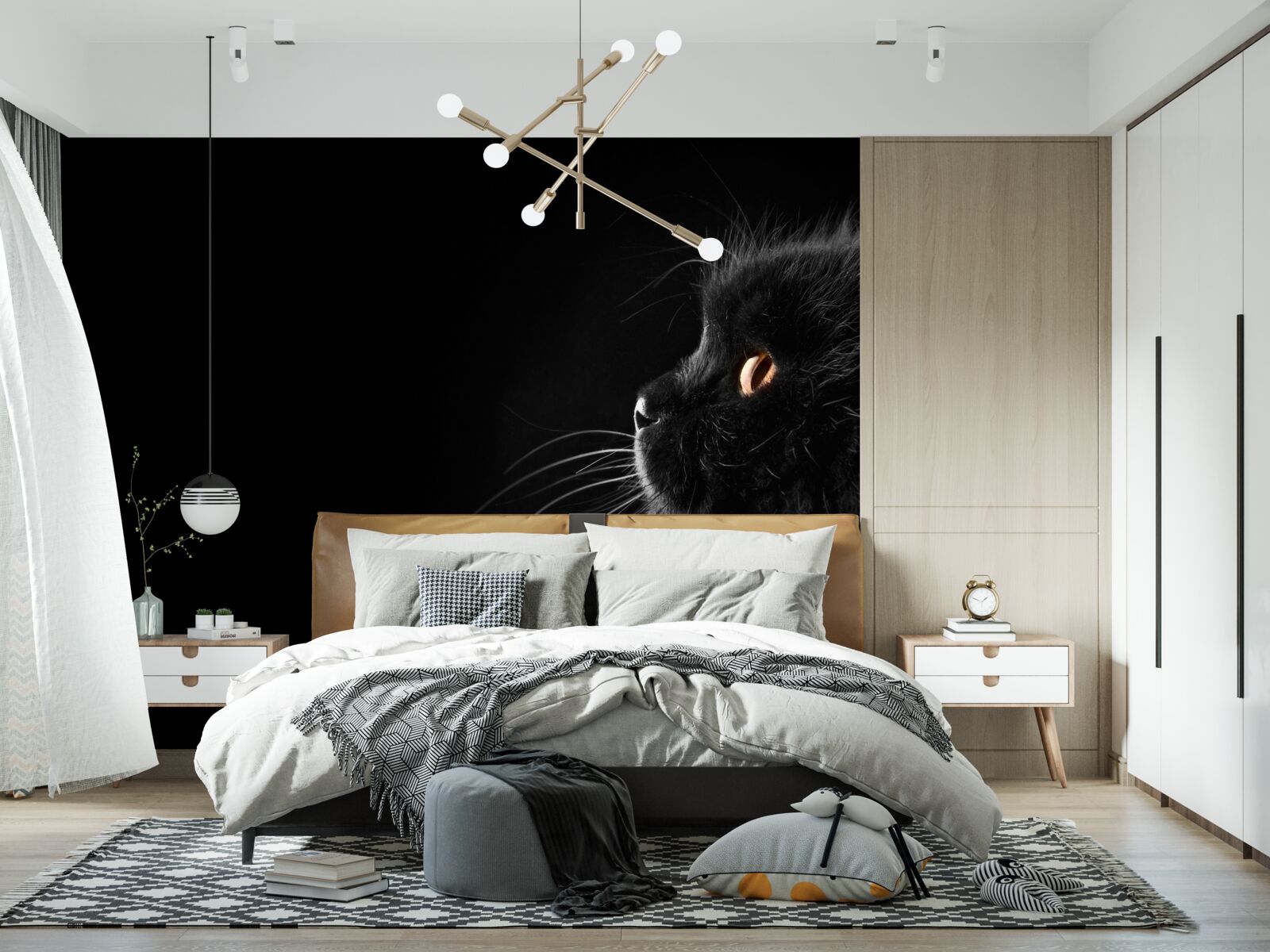 Fototapeta zlatooká čierna mačka