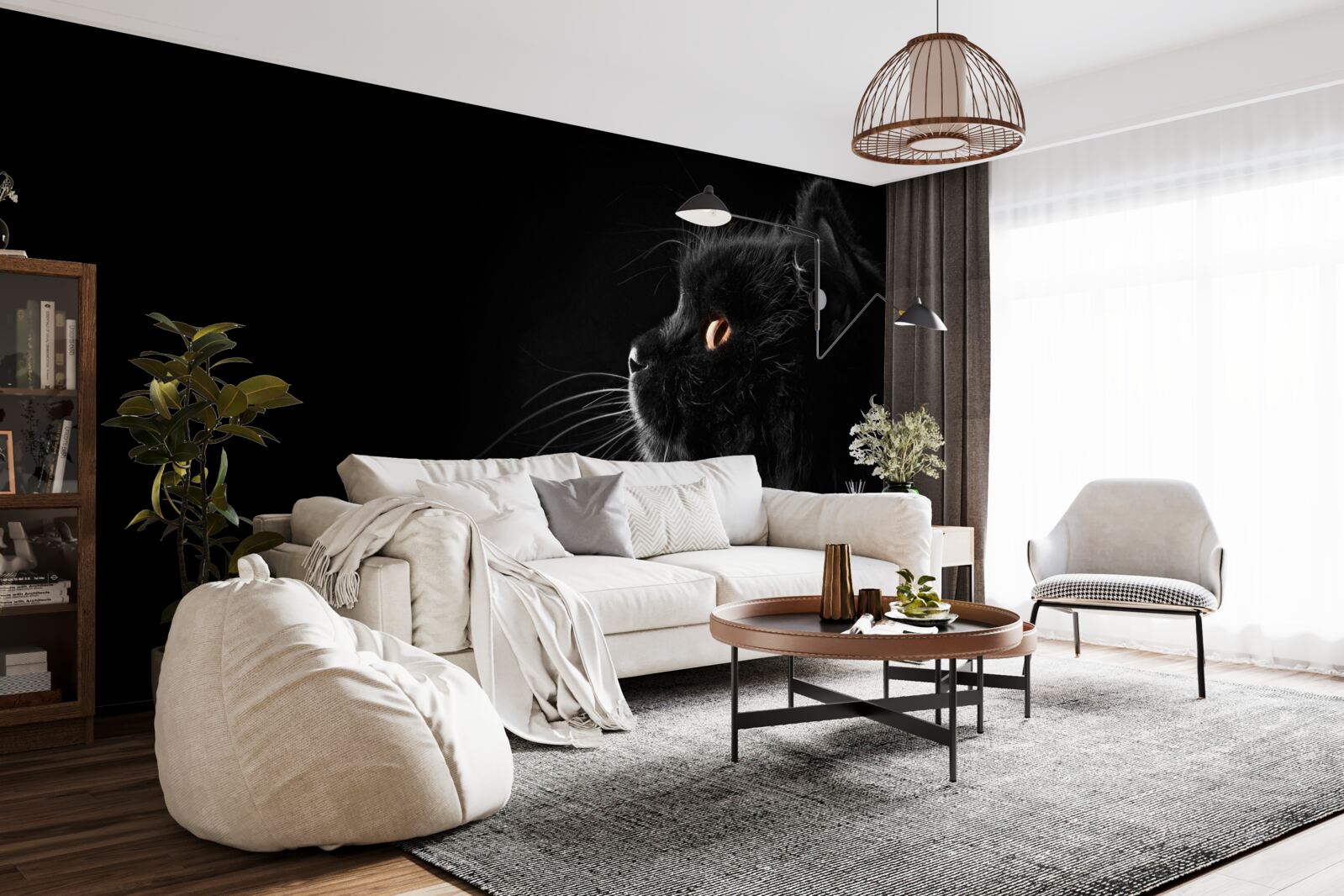 Fototapeta zlatooká čierna mačka