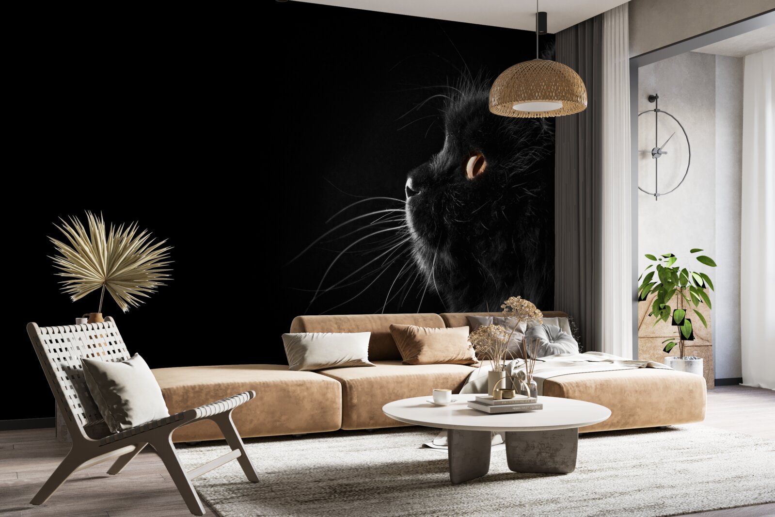 Fototapeta zlatooká čierna mačka