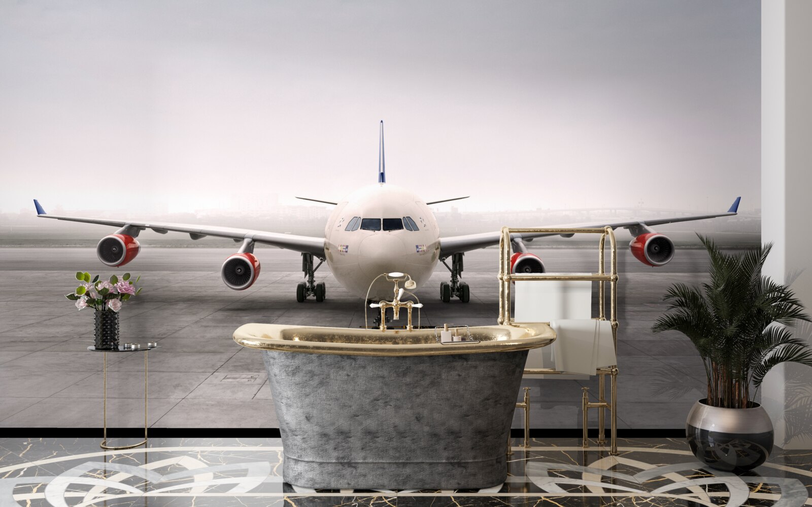 Fototapeta lietadlo na dráhe