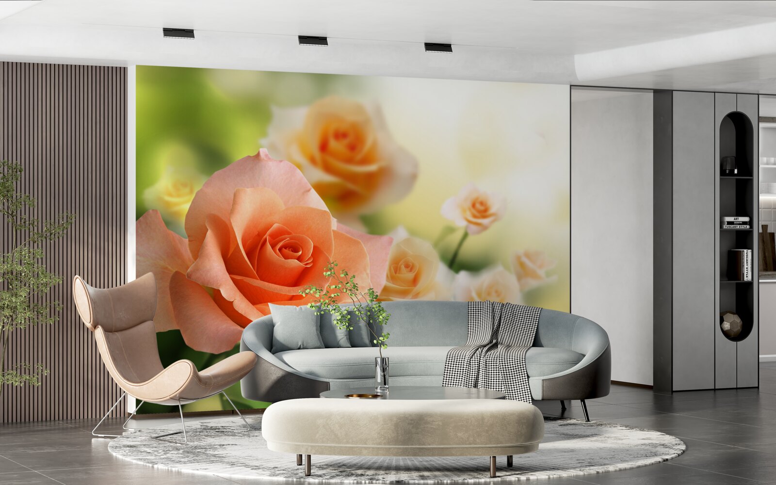 Fototapeta ľahká kytica ruží rastúca v kríkoch