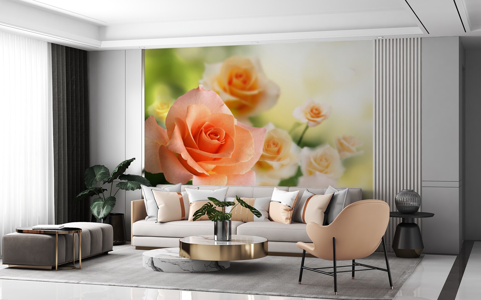 Fototapeta ľahká kytica ruží rastúca v kríkoch