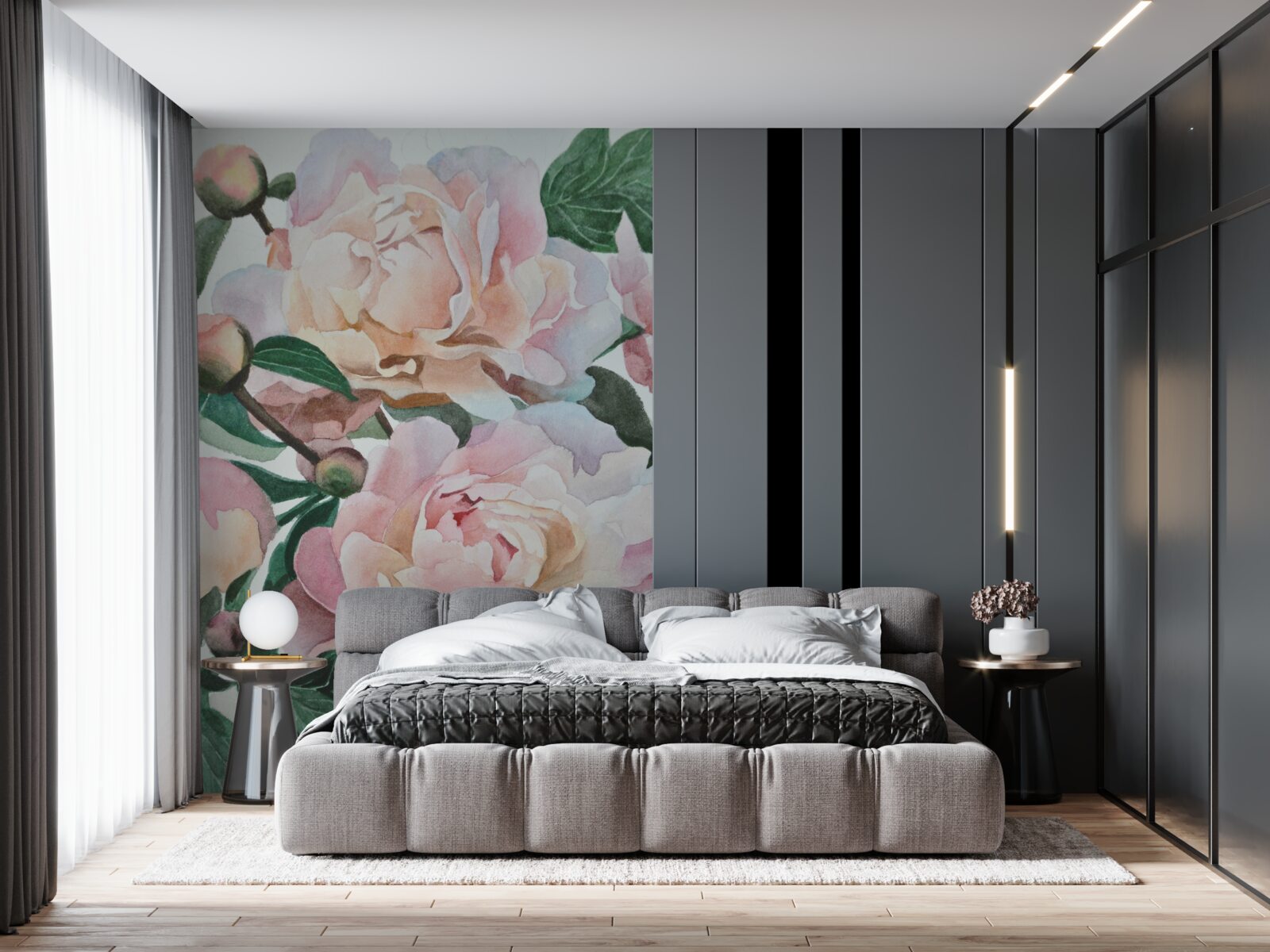 Fototapeta pivonky maľované akvarelom