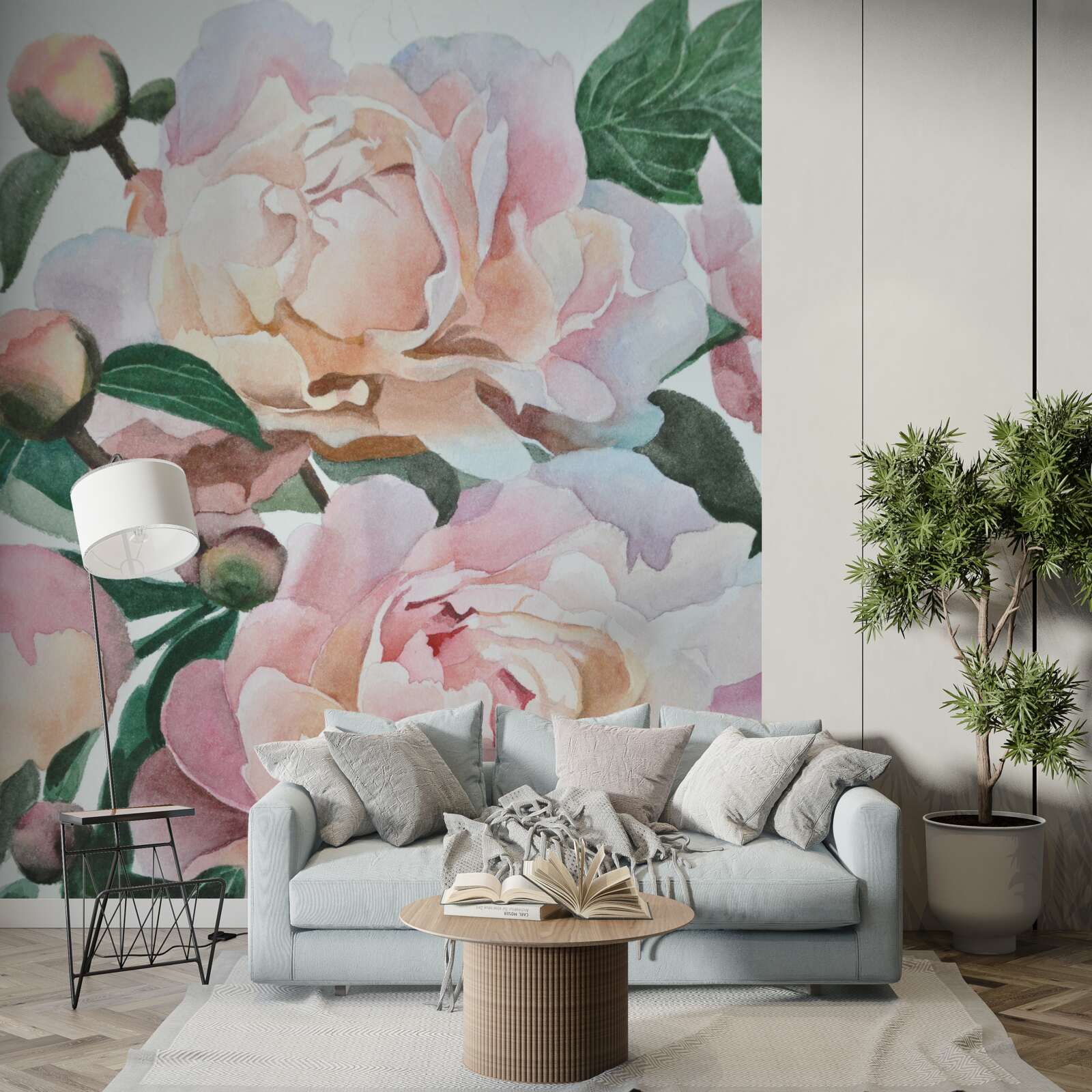 Fototapeta pivonky maľované akvarelom