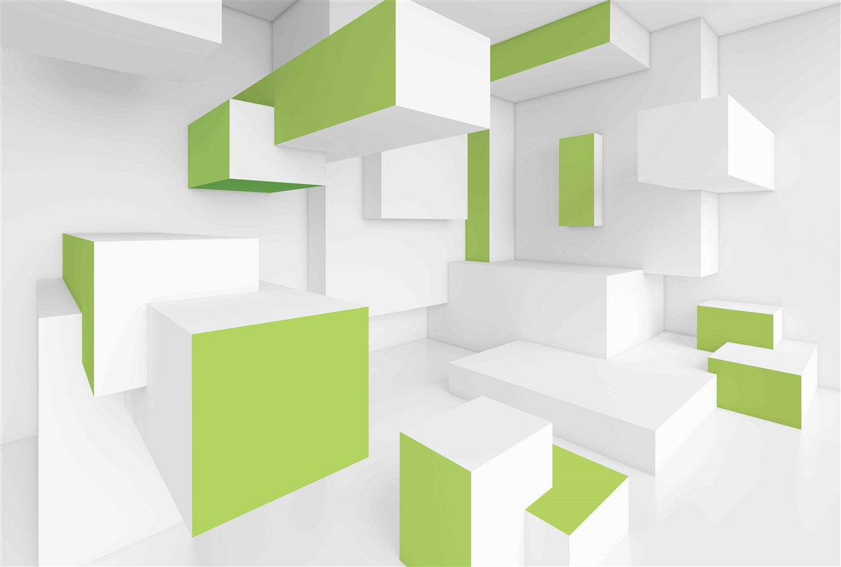 Fototapeta obdĺžnikové konštrukcie so svetlozeleným obkladom