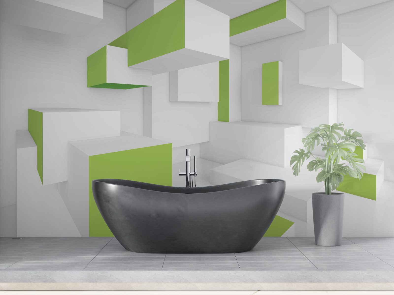 Fototapeta obdĺžnikové konštrukcie so svetlozeleným obkladom