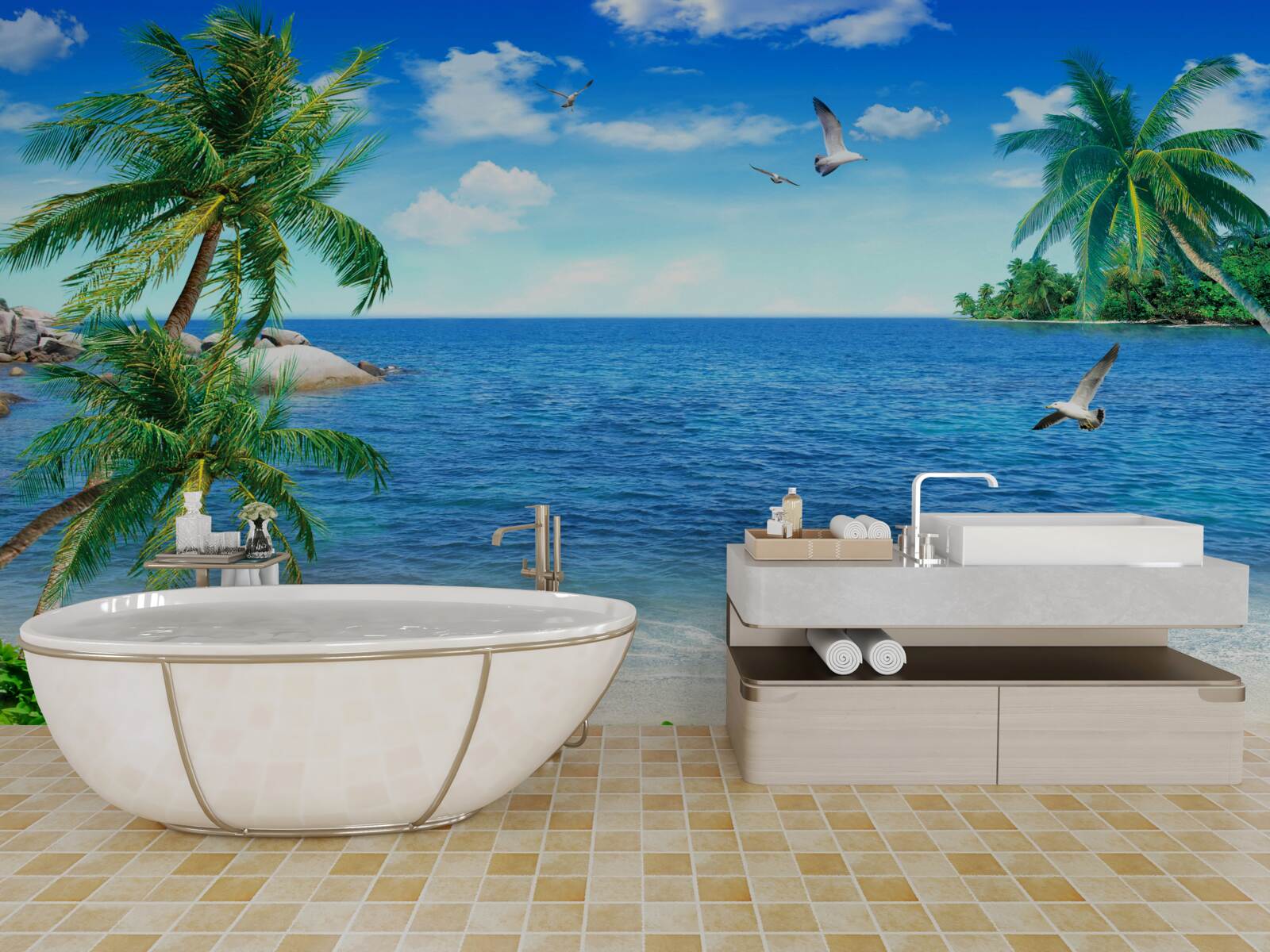 Fototapeta pobrežie paliem v tropickej oblasti