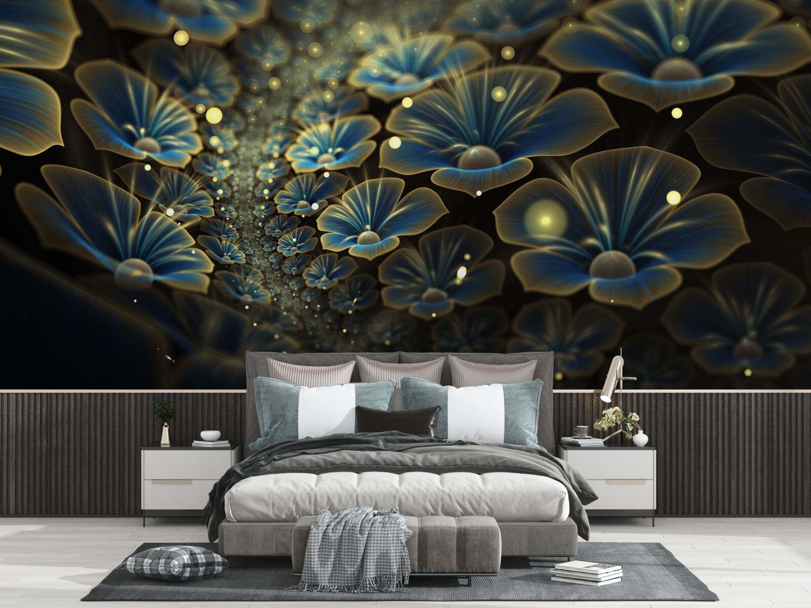 Fototapeta nezvyčajné kvety v neónovom štýle