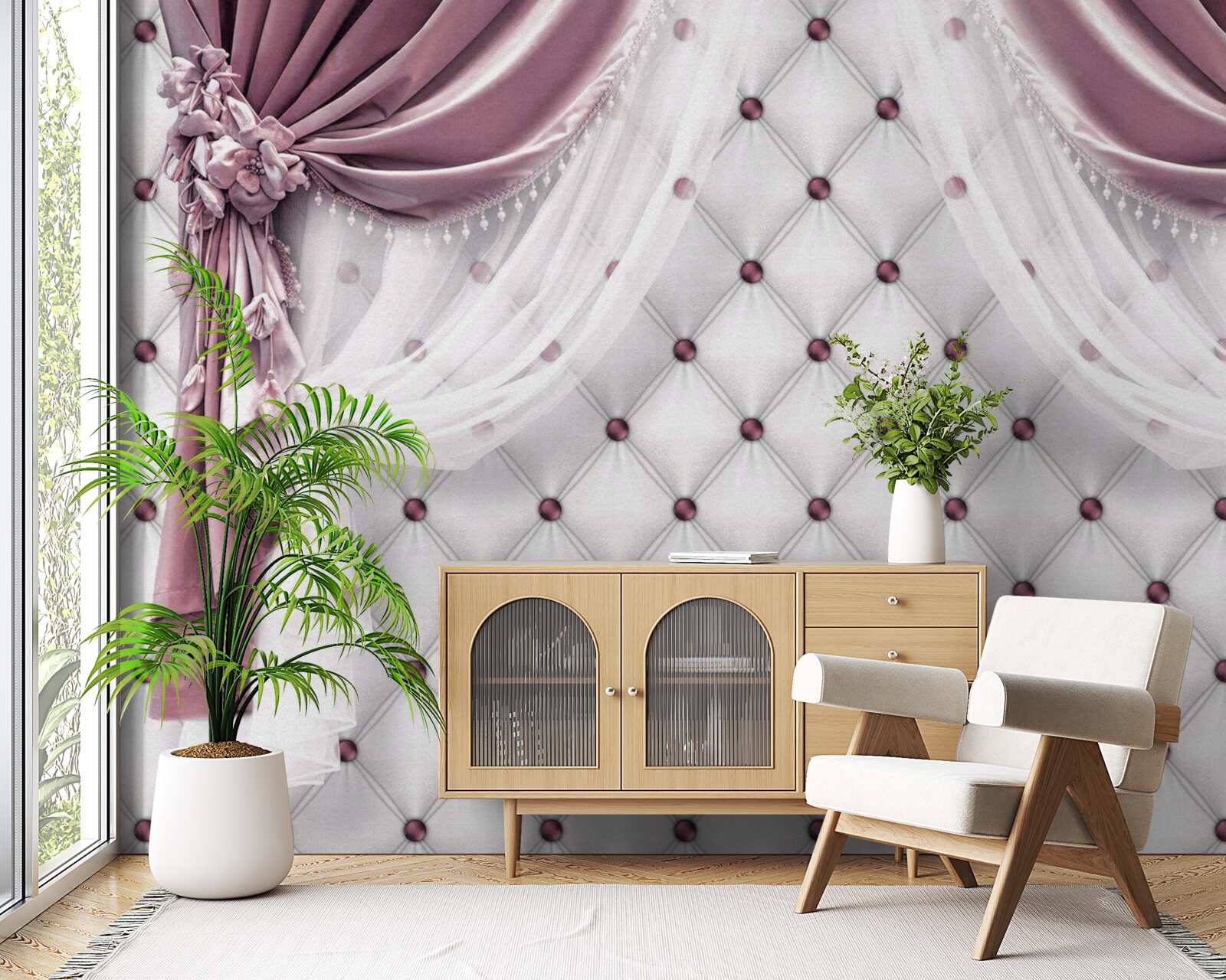 Fototapeta elegantné rímsy a perleťové odtiene bielej