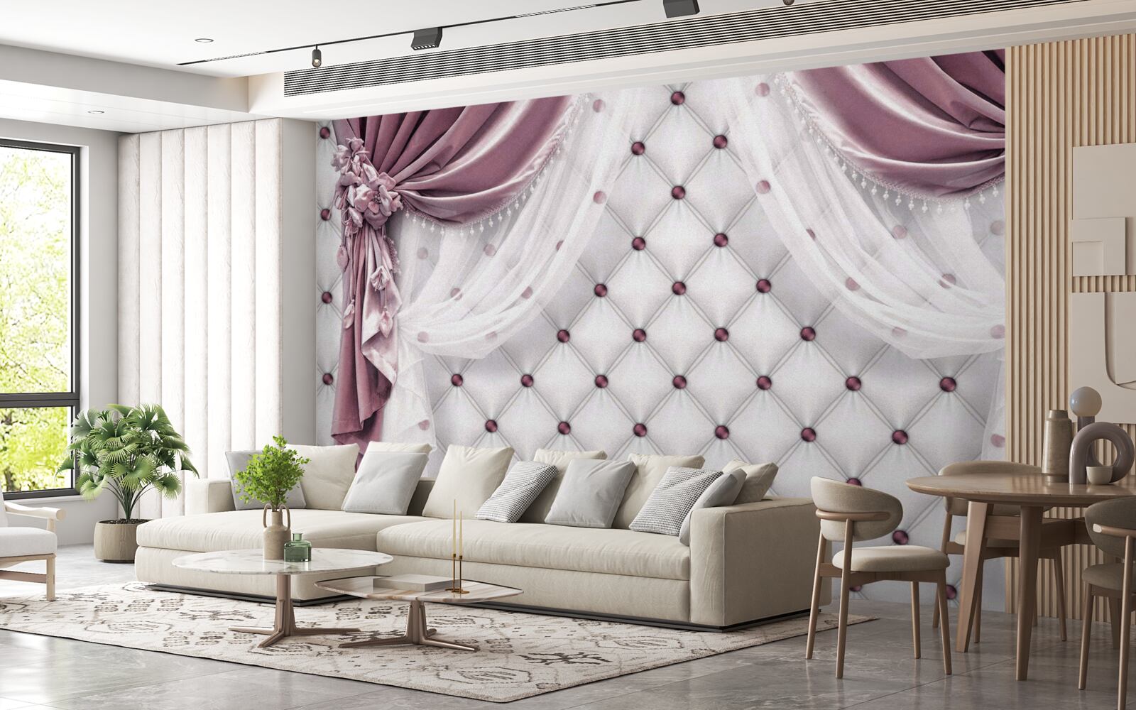 Fototapeta elegantné rímsy a perleťové odtiene bielej