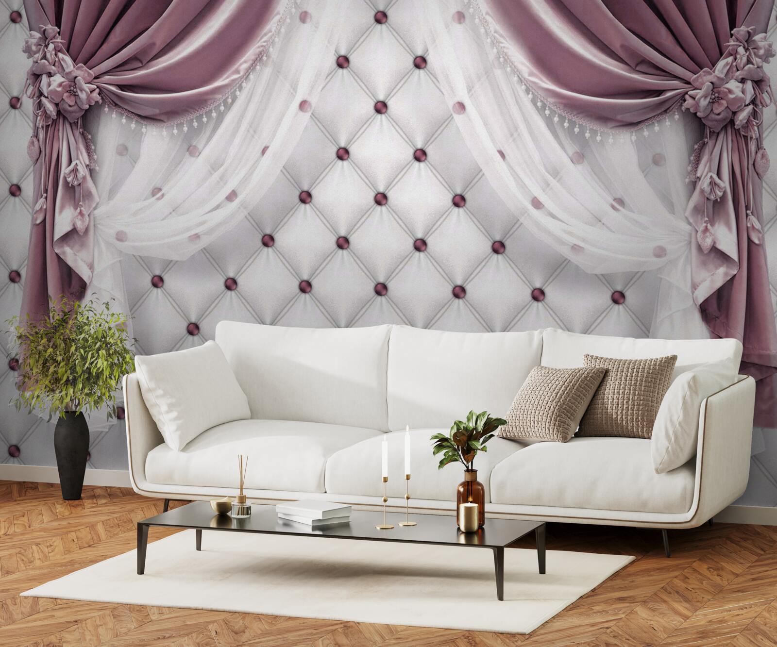 Fototapeta elegantné rímsy a perleťové odtiene bielej