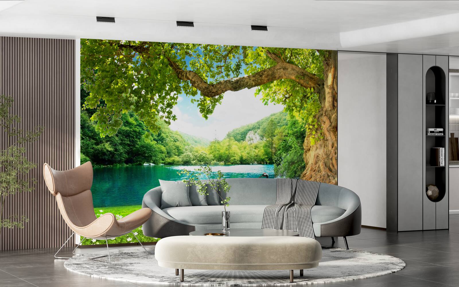 Fototapeta dva žeriavy na poli pri rybníku