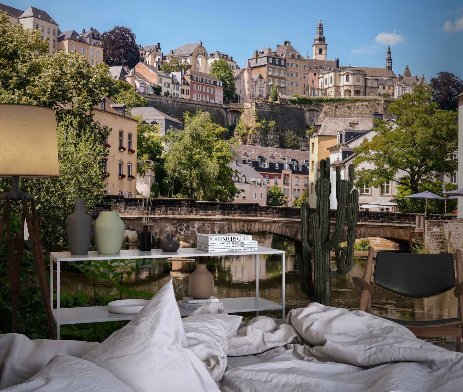 Fototapeta most cez rieku Luxemburg