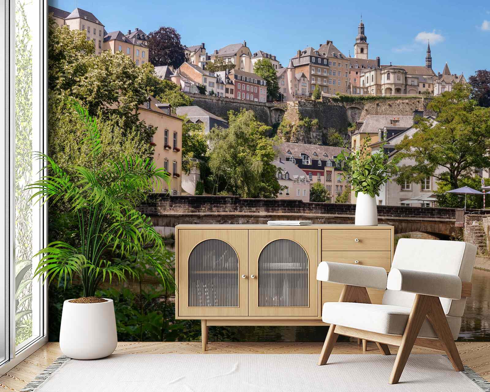 Fototapeta most cez rieku Luxemburg