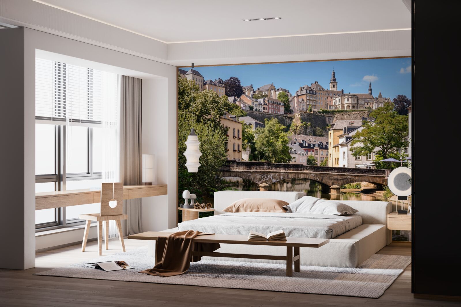 Fototapeta most cez rieku Luxemburg