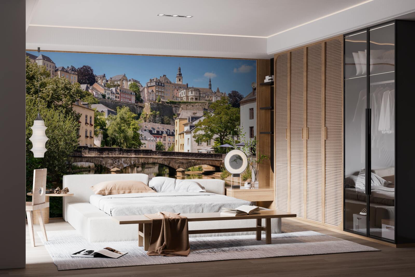 Fototapeta most cez rieku Luxemburg