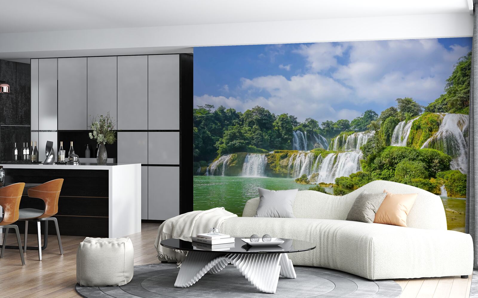 Fototapeta vodopády rýchlo tečúce do povodia jazera