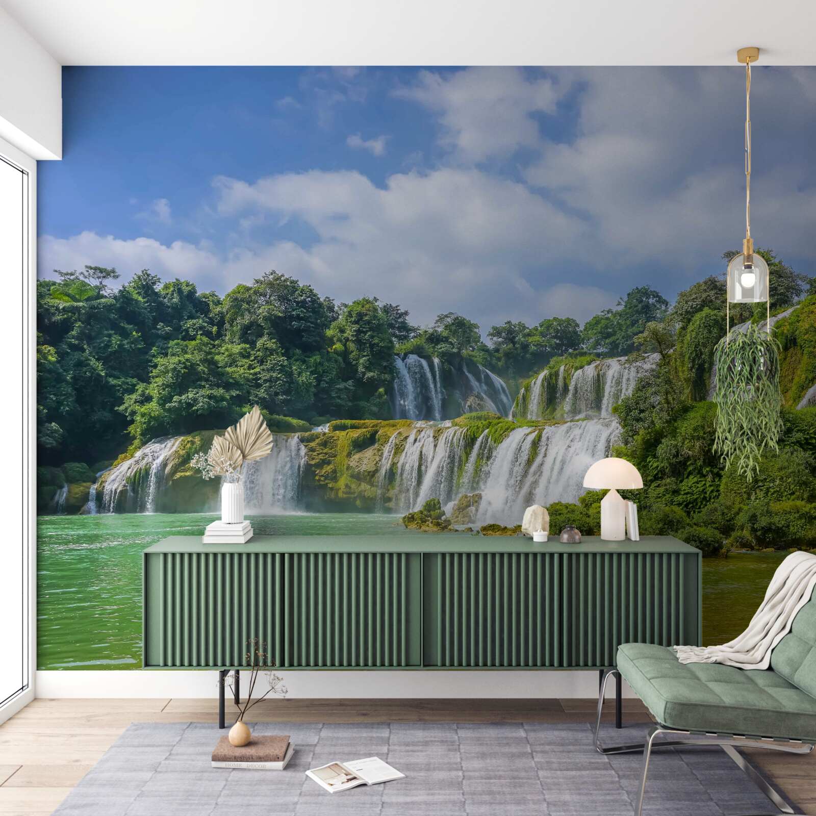 Fototapeta vodopády rýchlo tečúce do povodia jazera