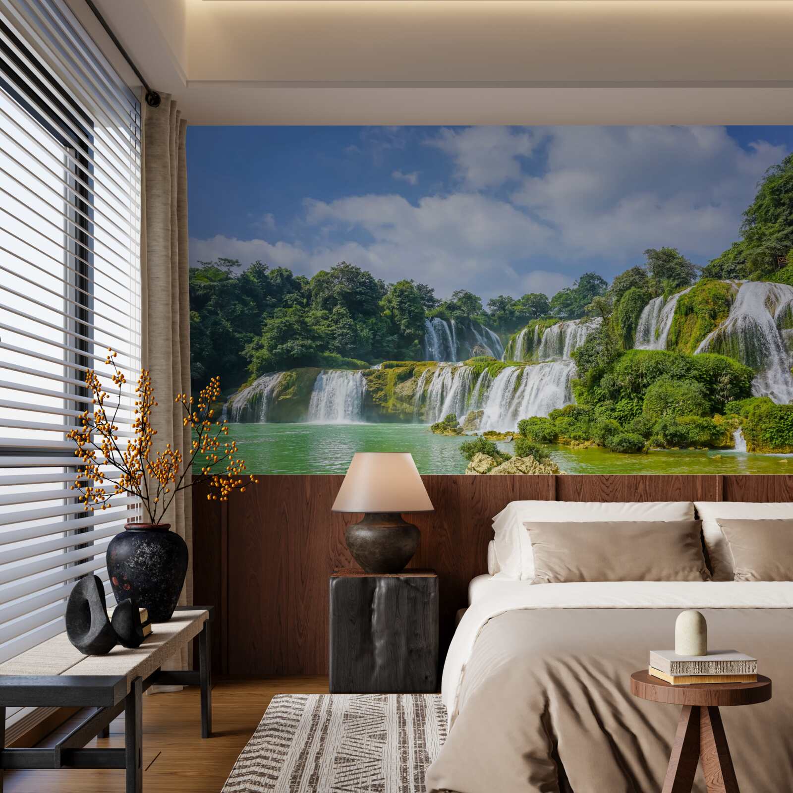 Fototapeta vodopády rýchlo tečúce do povodia jazera