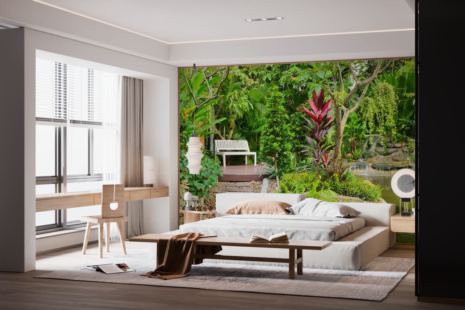 Fototapeta tropický raj v lesnej oblasti pri rybníku