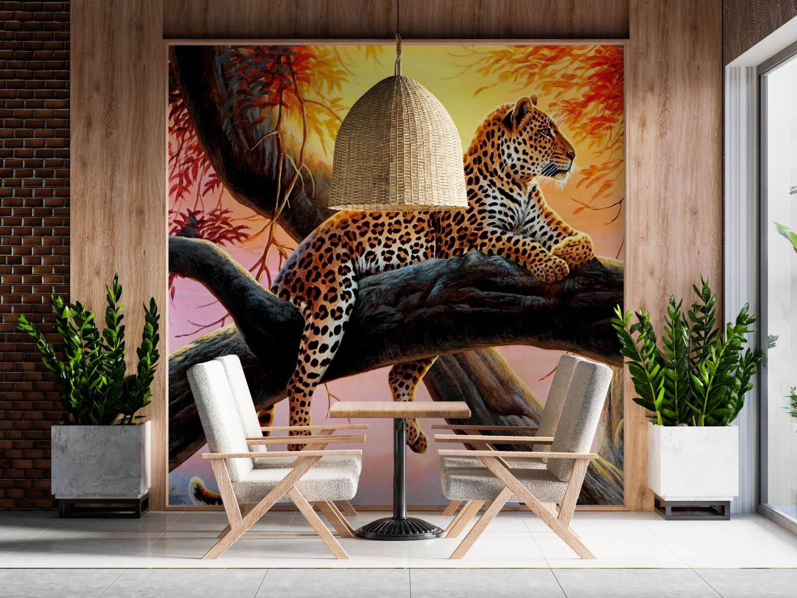 Fototapeta leopard relaxuje za úsvitu