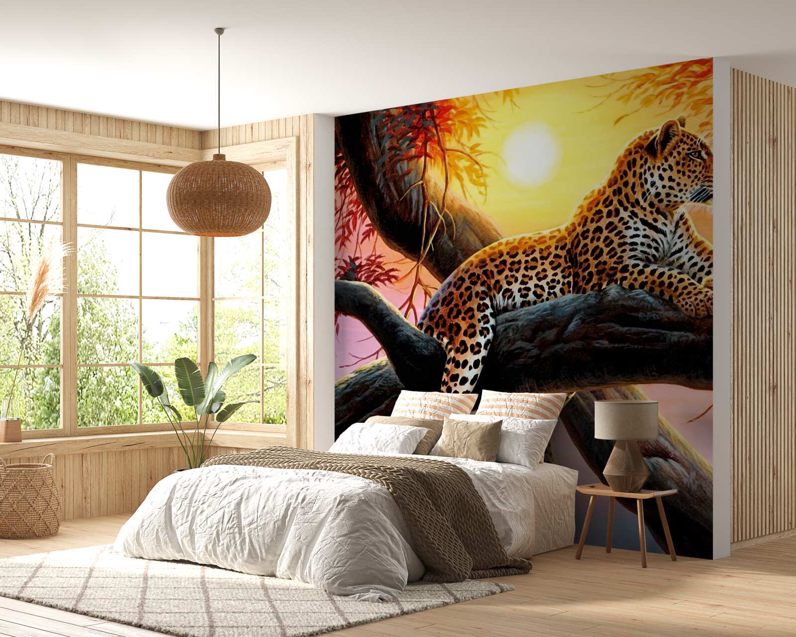 Fototapeta leopard relaxuje za úsvitu