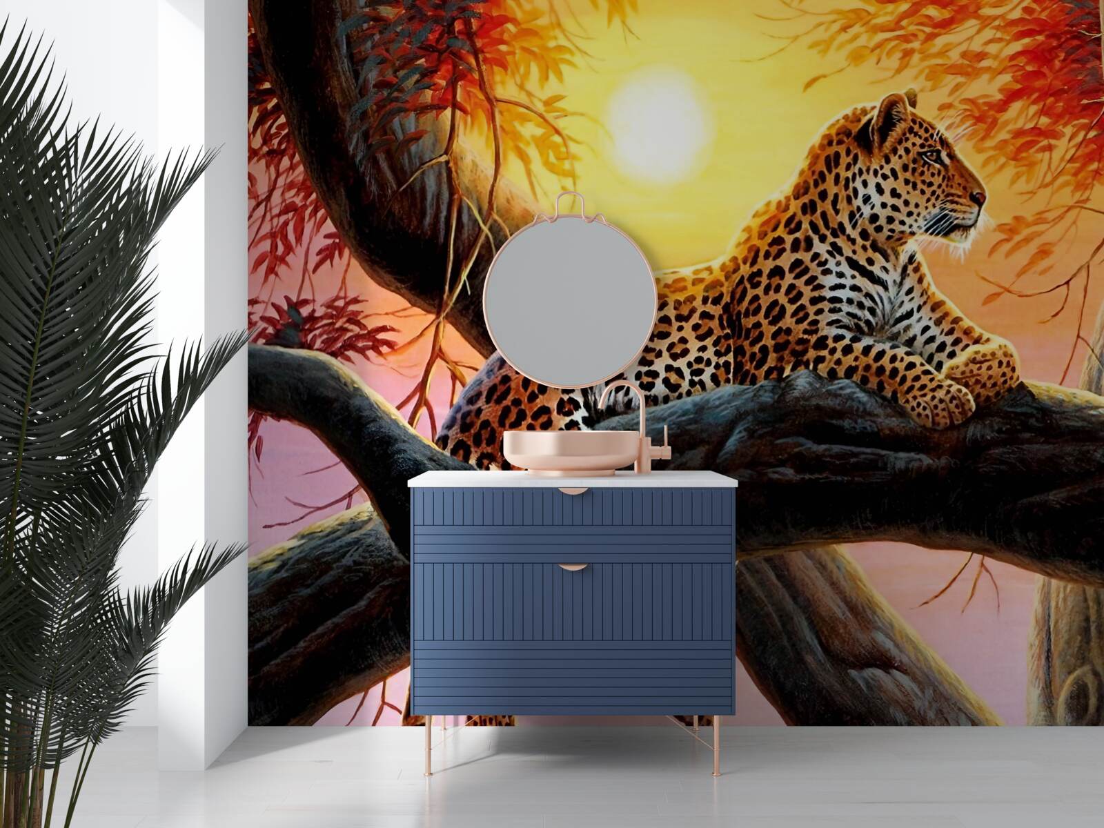 Fototapeta leopard relaxuje za úsvitu