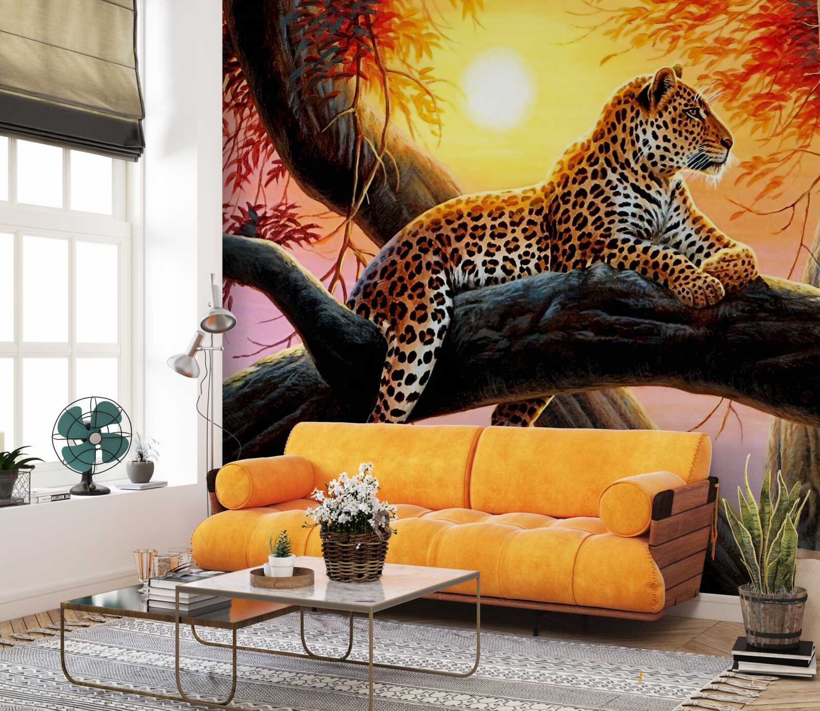 Fototapeta leopard relaxuje za úsvitu