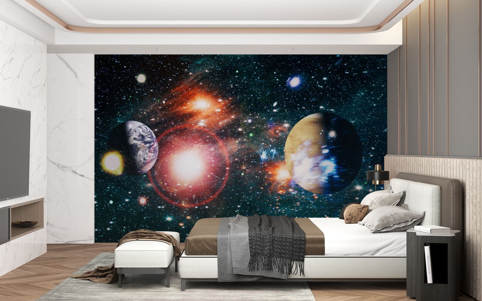 Fototapeta hviezdna obloha v hmlistej noci